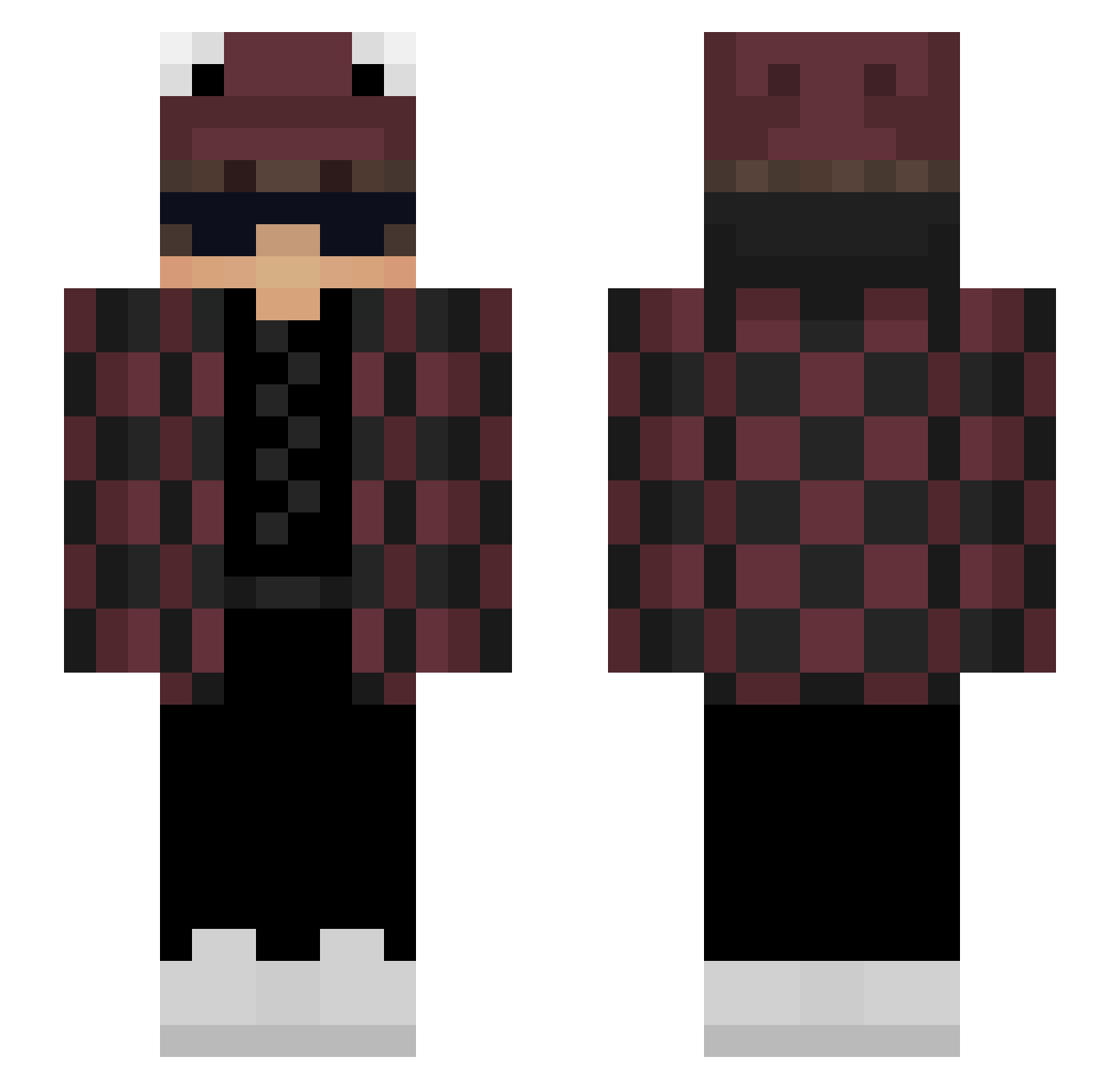 zN4cho Minecraft skin, front and back view