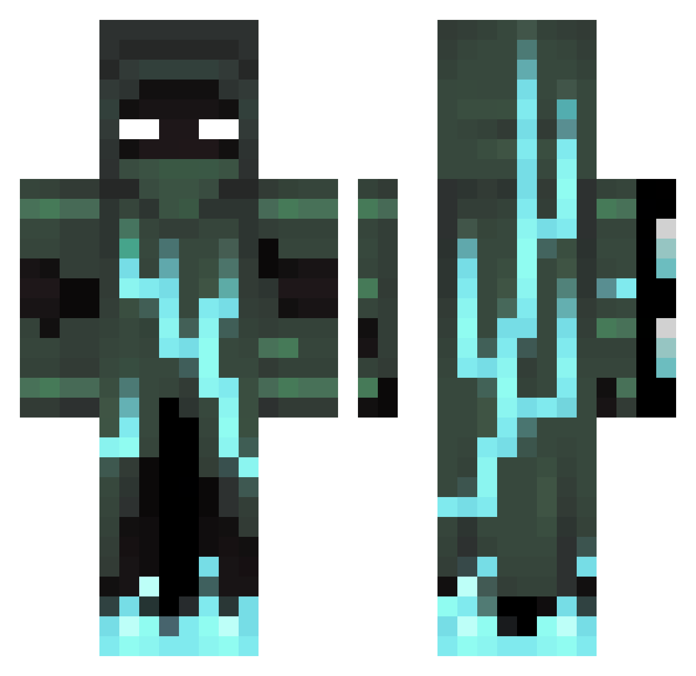 Zephyraotea Minecraft skin, front and back view