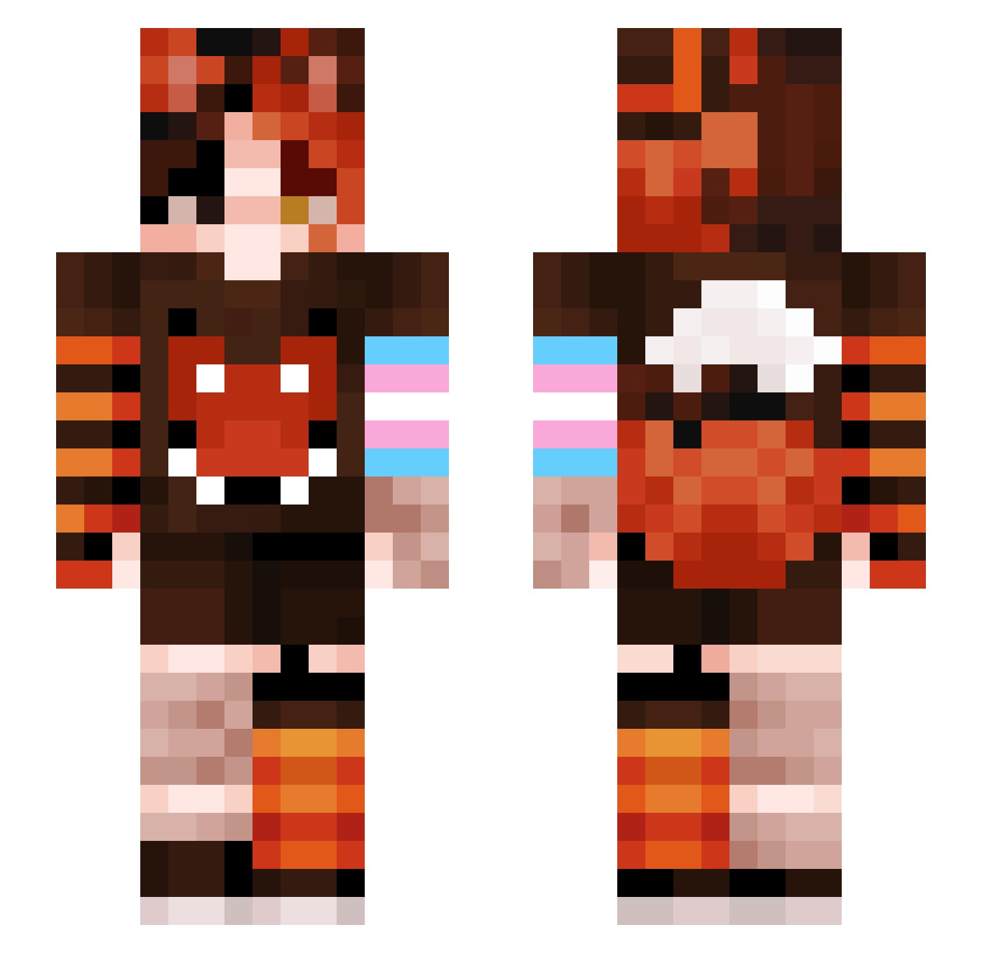 _Foxified_ Minecraft skin, front and back view