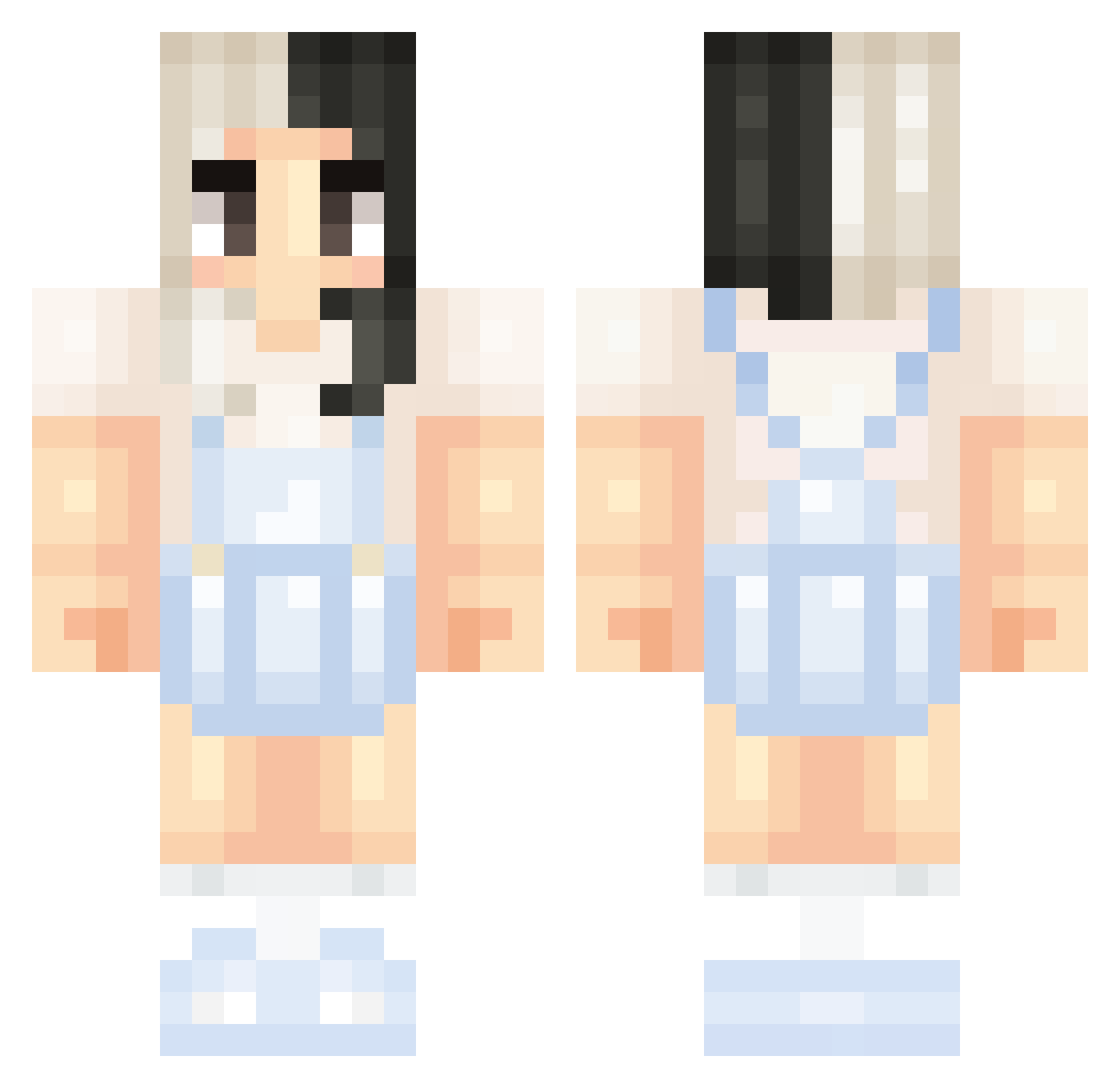 Fancied Minecraft skin, front and back view