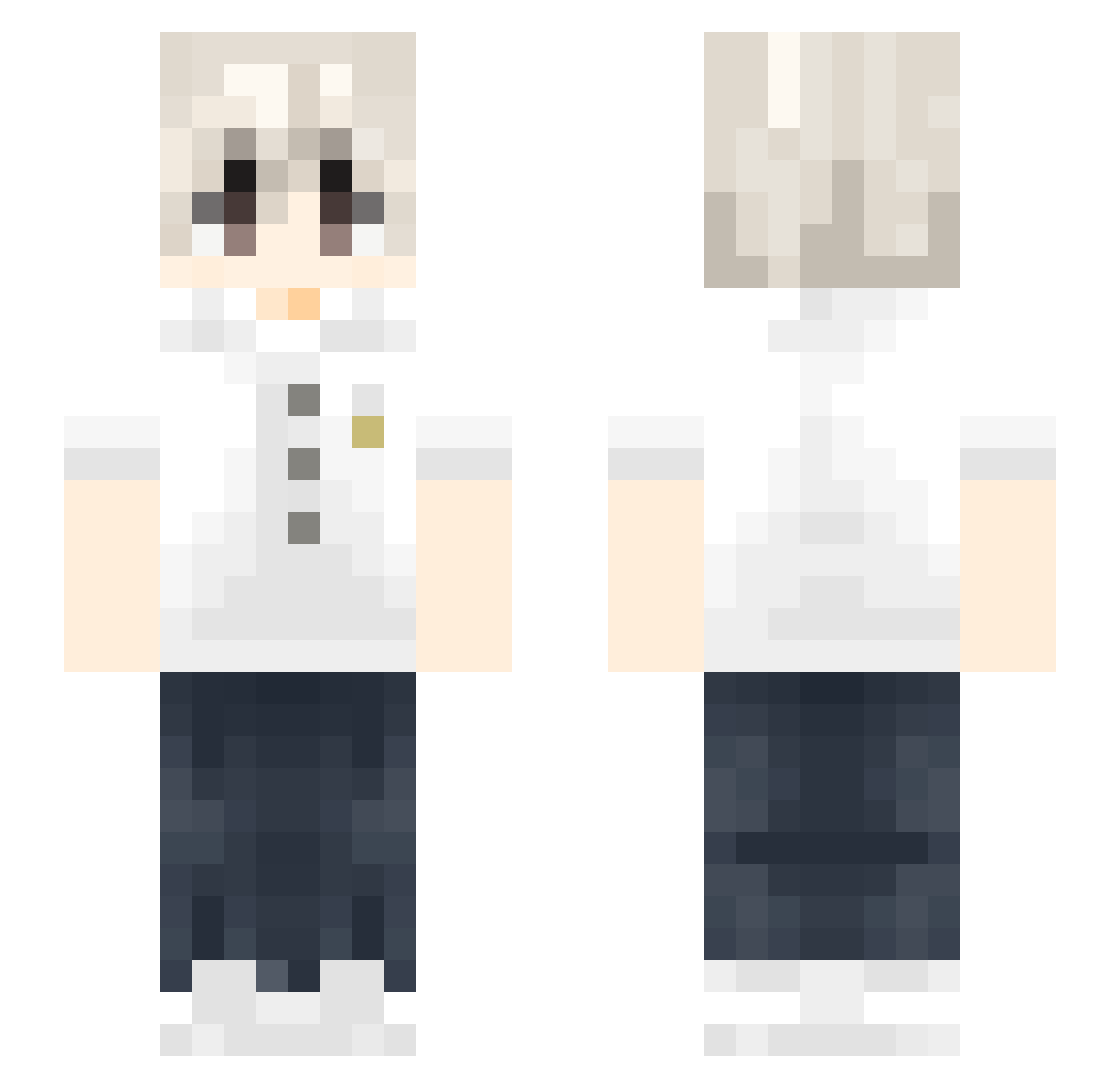 Toko2x Minecraft skin, front and back view