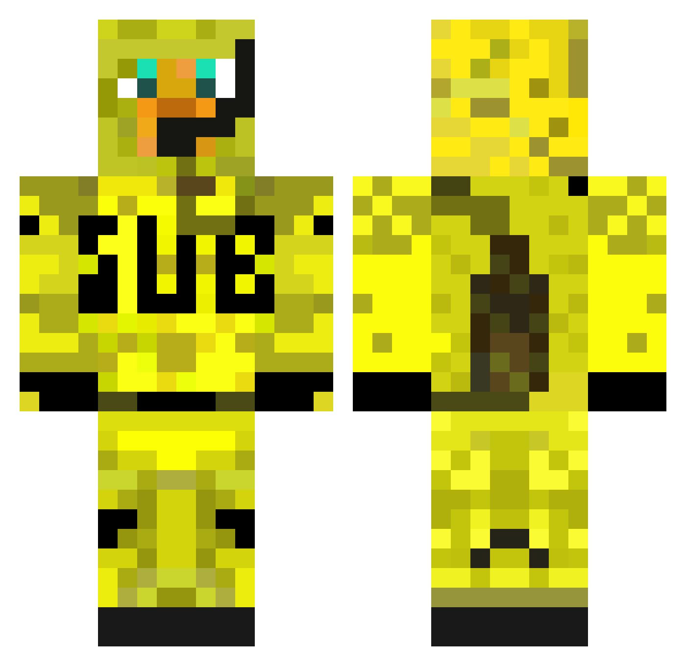 SubMan Minecraft skin, front and back view