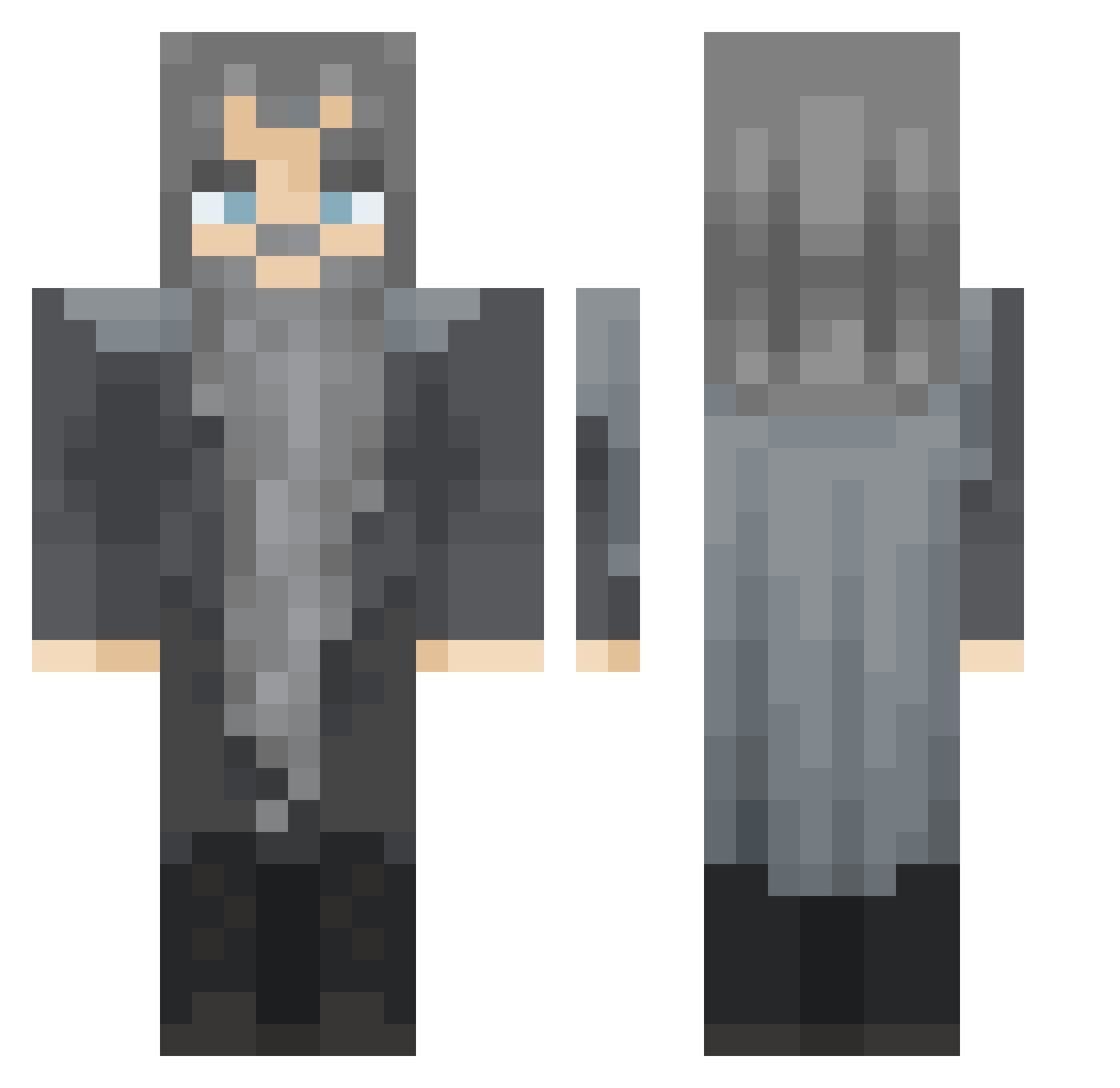 Soda_Cow Minecraft skin, front and back view