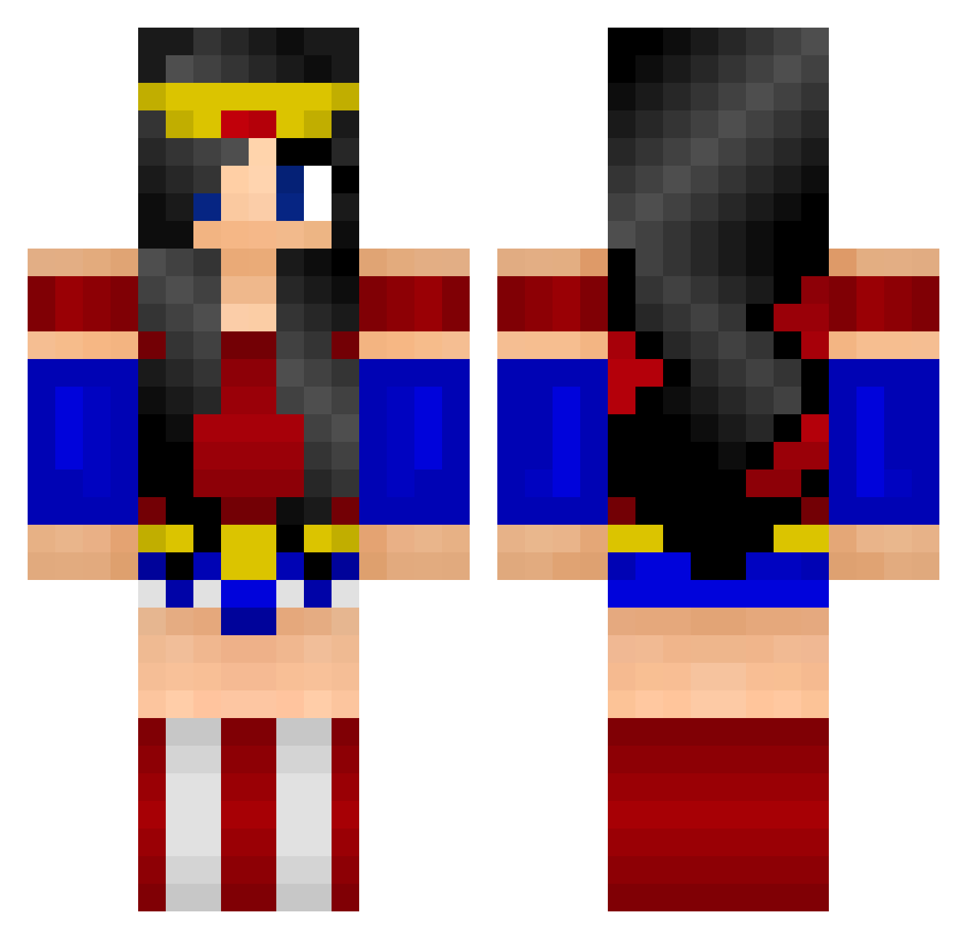 Hedi Minecraft skin, front and back view