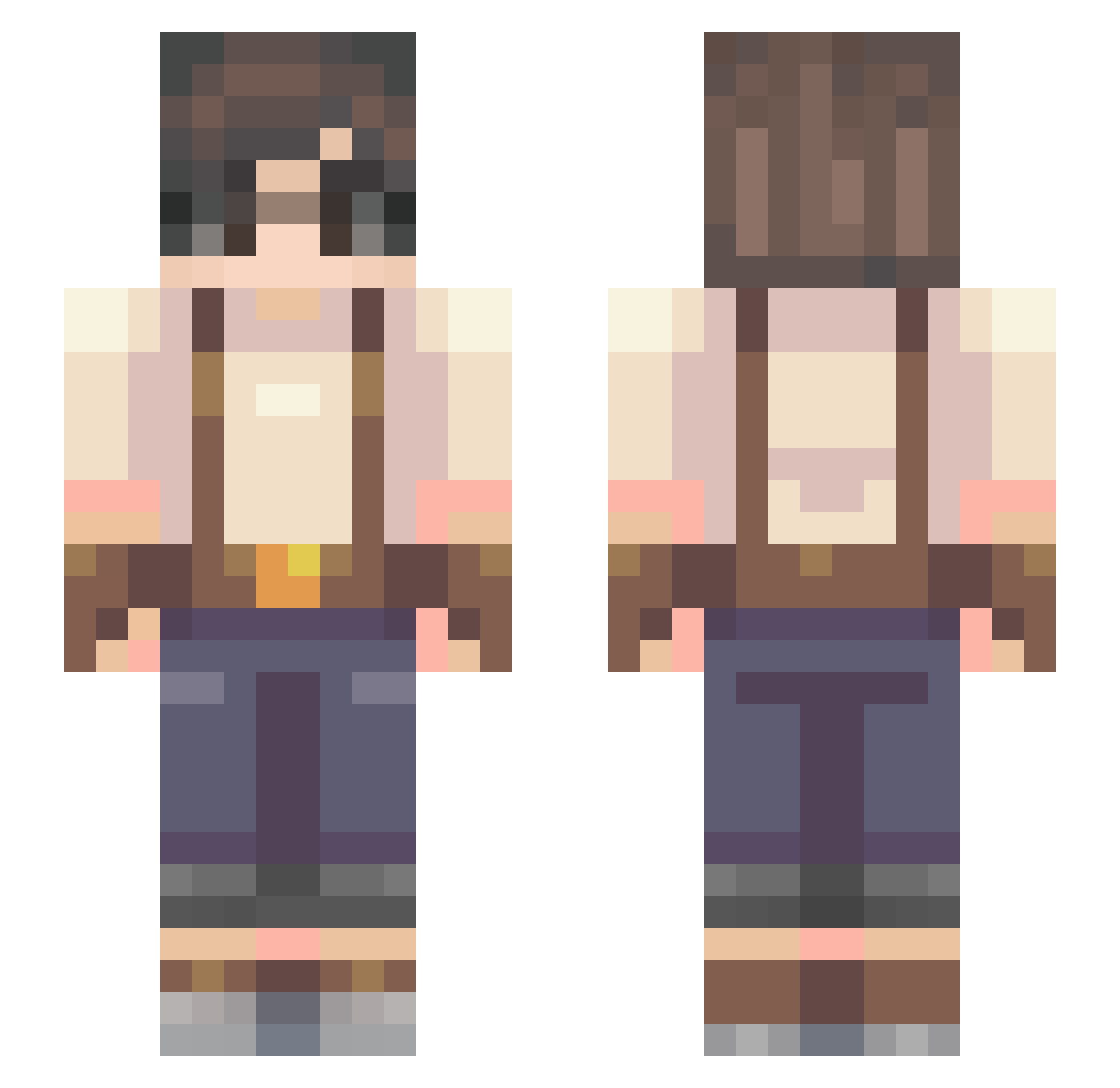 Yobi_Spring Minecraft skin, front and back view