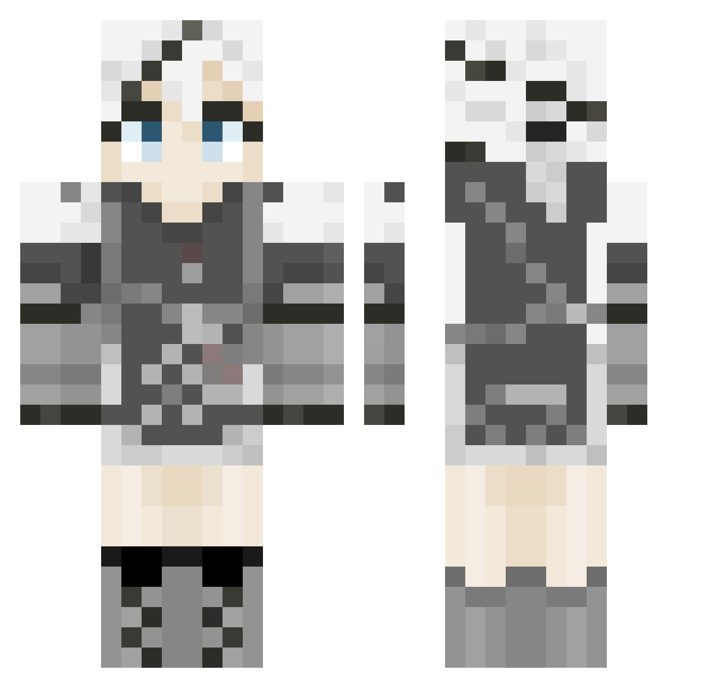 HandsomeNyx Minecraft skin, front and back view