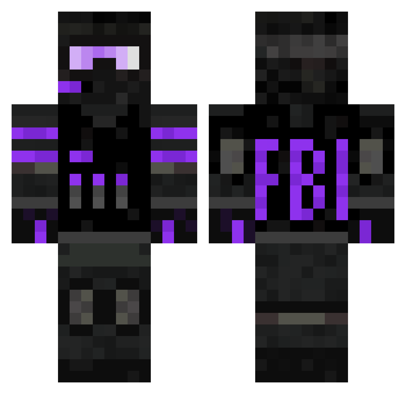 fishykabob Minecraft skin, front and back view