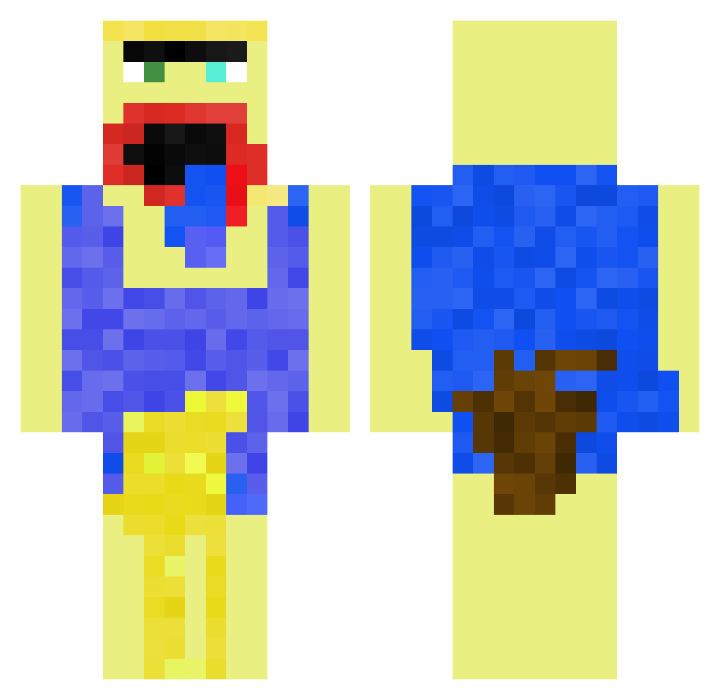 polsehulk Minecraft skin, front and back view