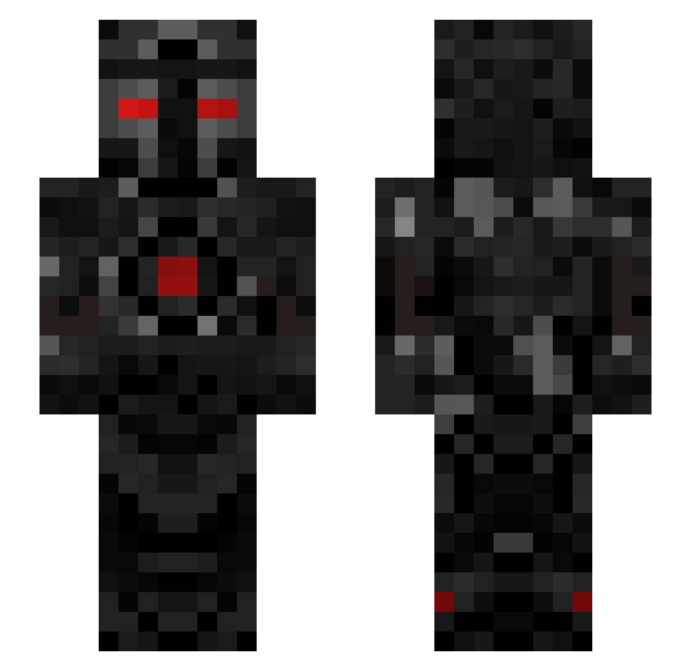 RaidenLambert Minecraft skin, front and back view