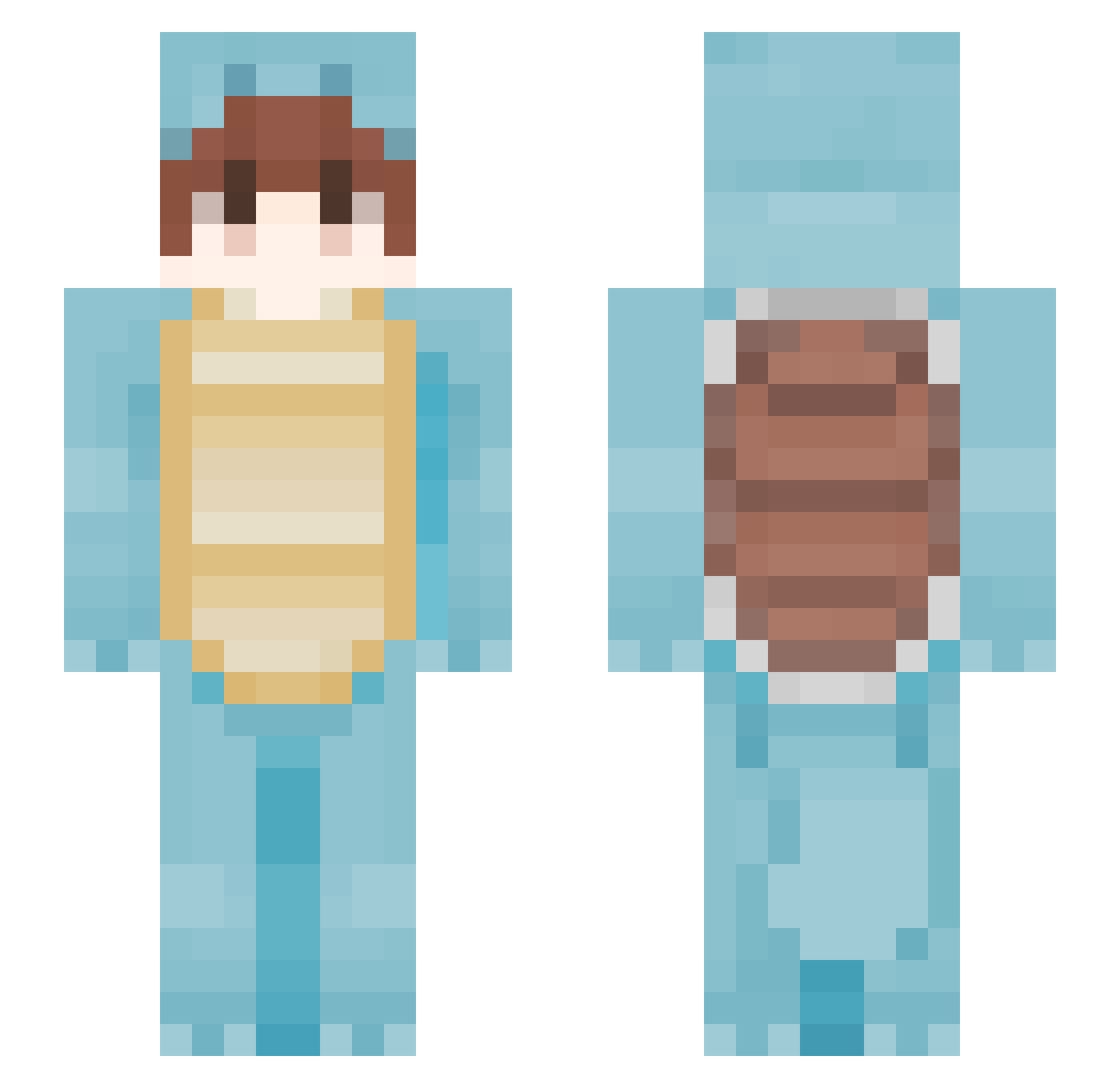 Searce Minecraft skin, front and back view