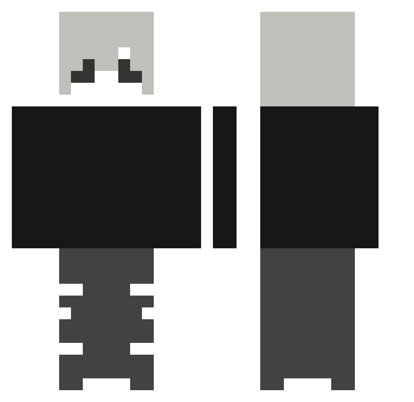 Ronnell Minecraft skin, front and back view