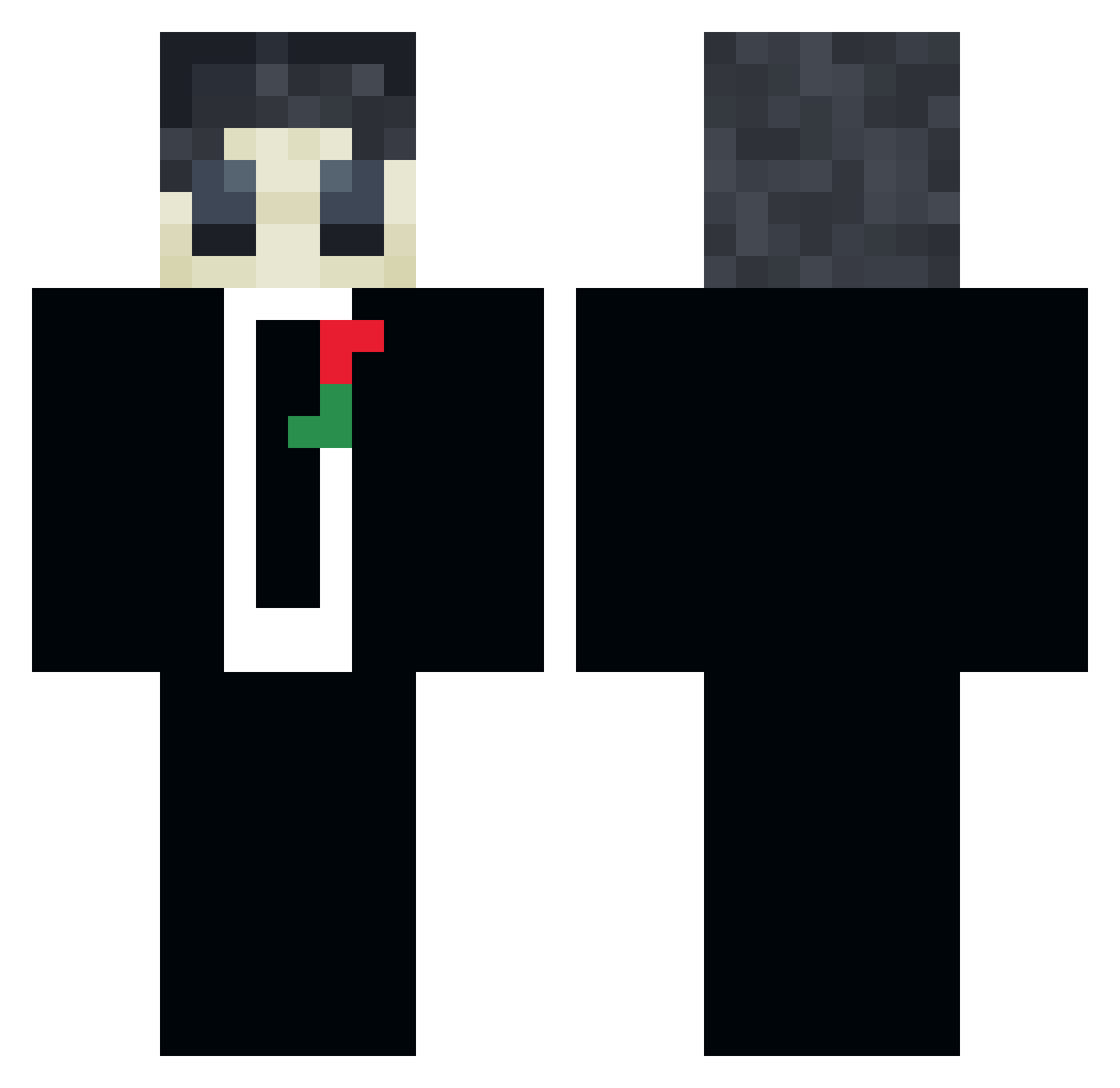 Posejdonek Minecraft skin, front and back view