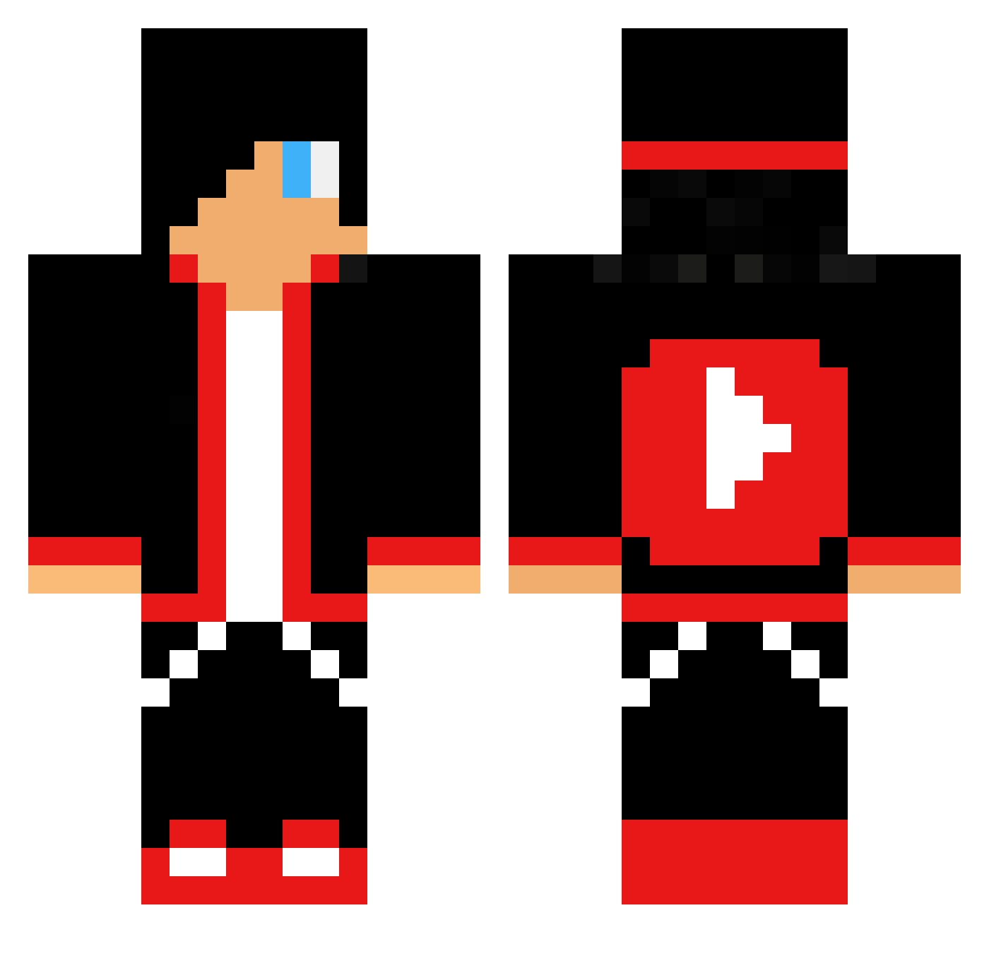 waders Minecraft skin, front and back view
