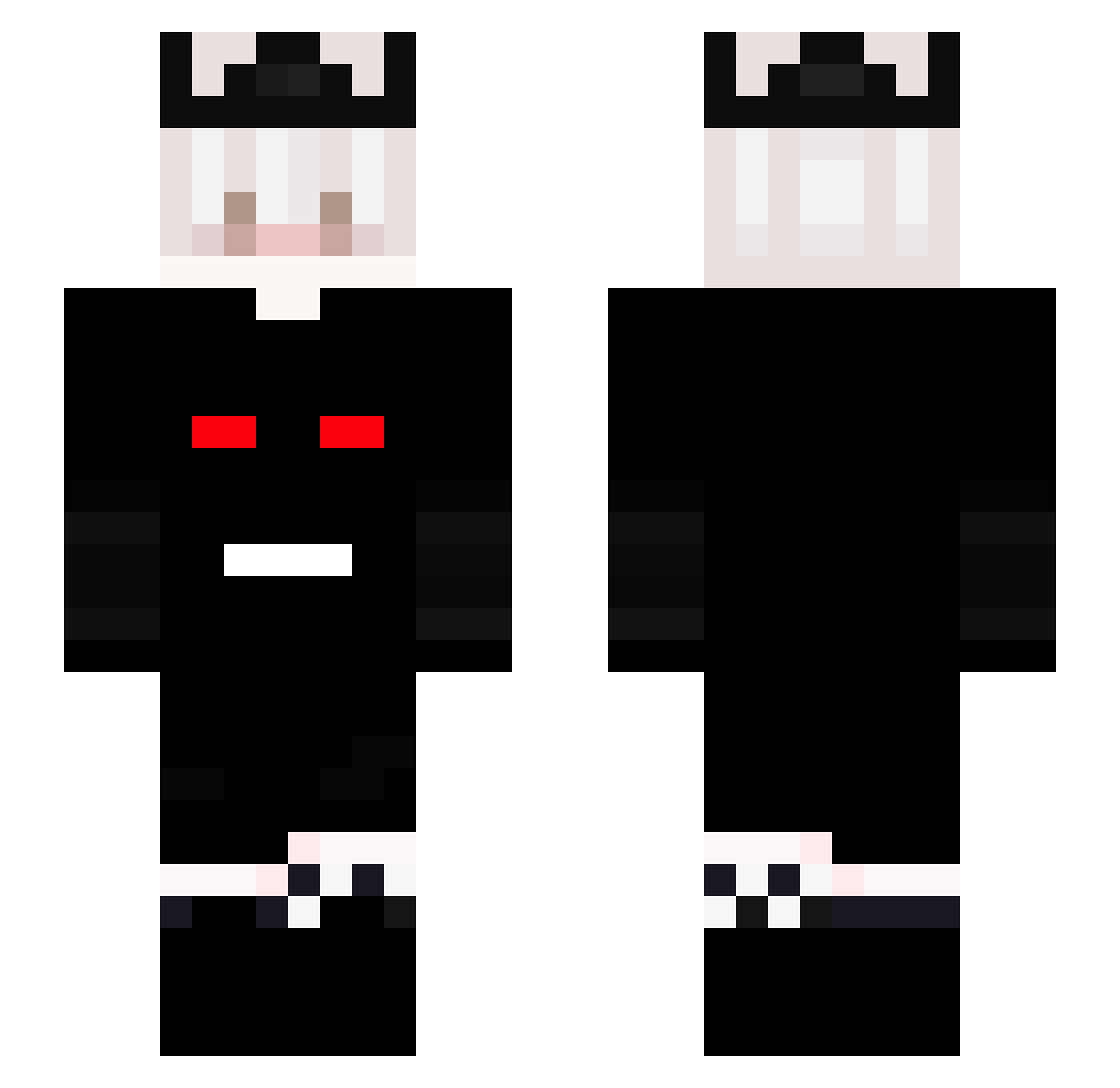 SkyWhyDrain Minecraft skin, front and back view