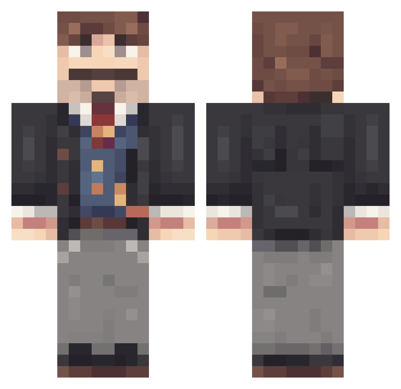 CYBRO2076 Minecraft skin, front and back view