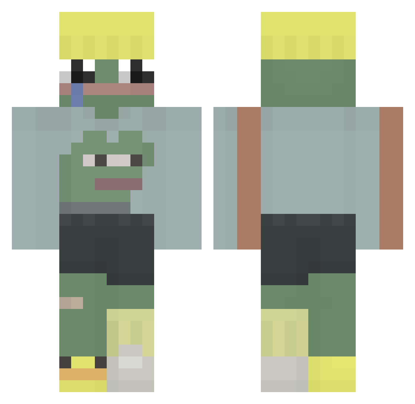Sapasselarge Minecraft skin, front and back view