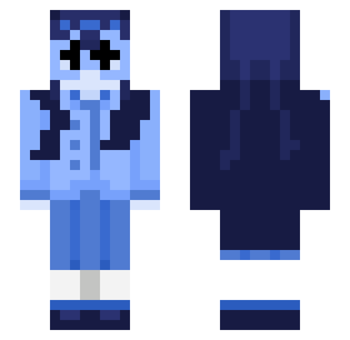 NameODor Minecraft skin, front and back view