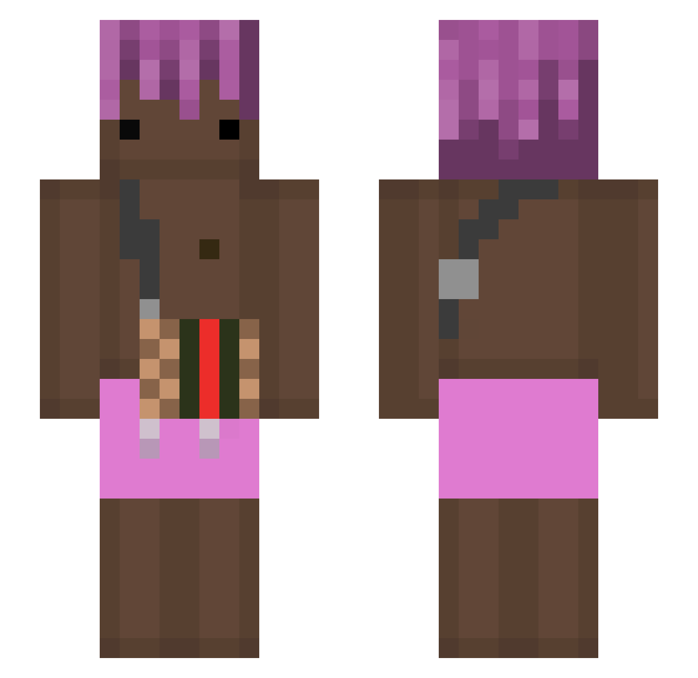 BubatzusKnuffus Minecraft skin, front and back view