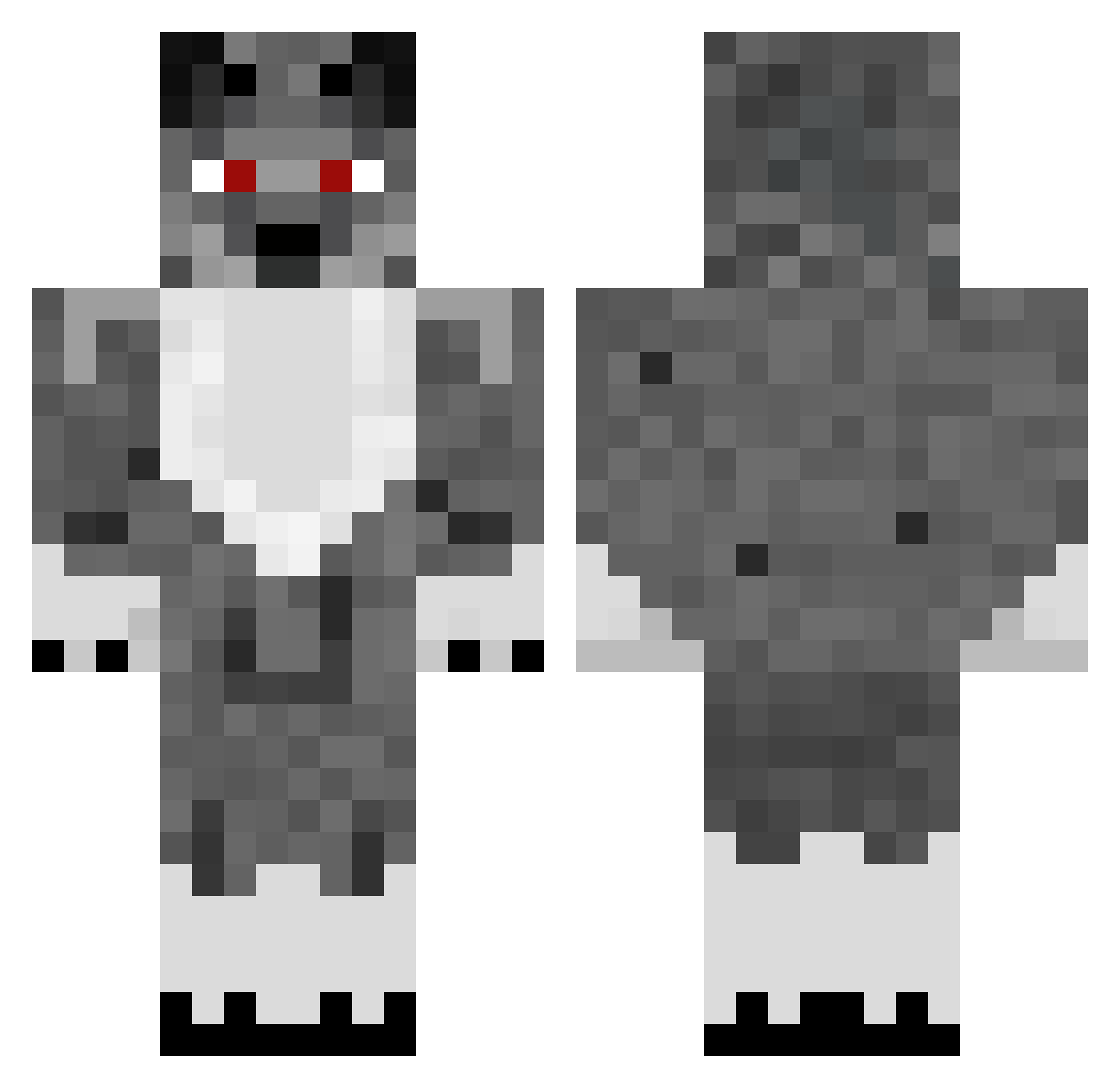 WaterR47 Minecraft skin, front and back view