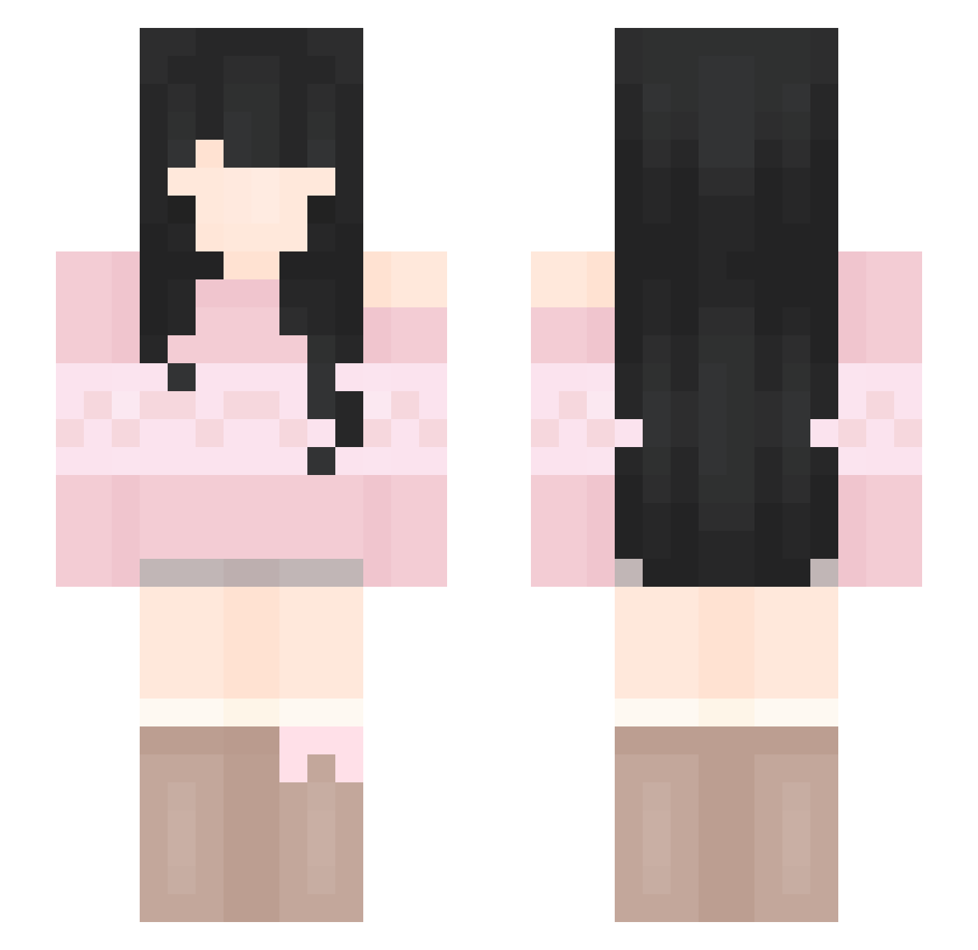chudbergers Minecraft skin, front and back view