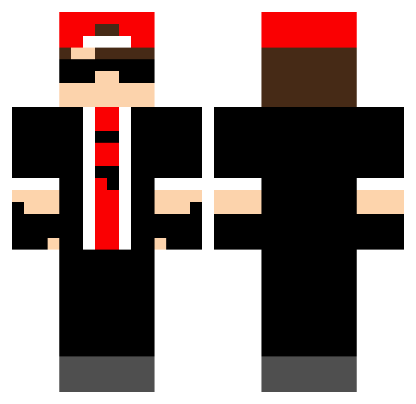 Vinixtreme Minecraft skin, front and back view