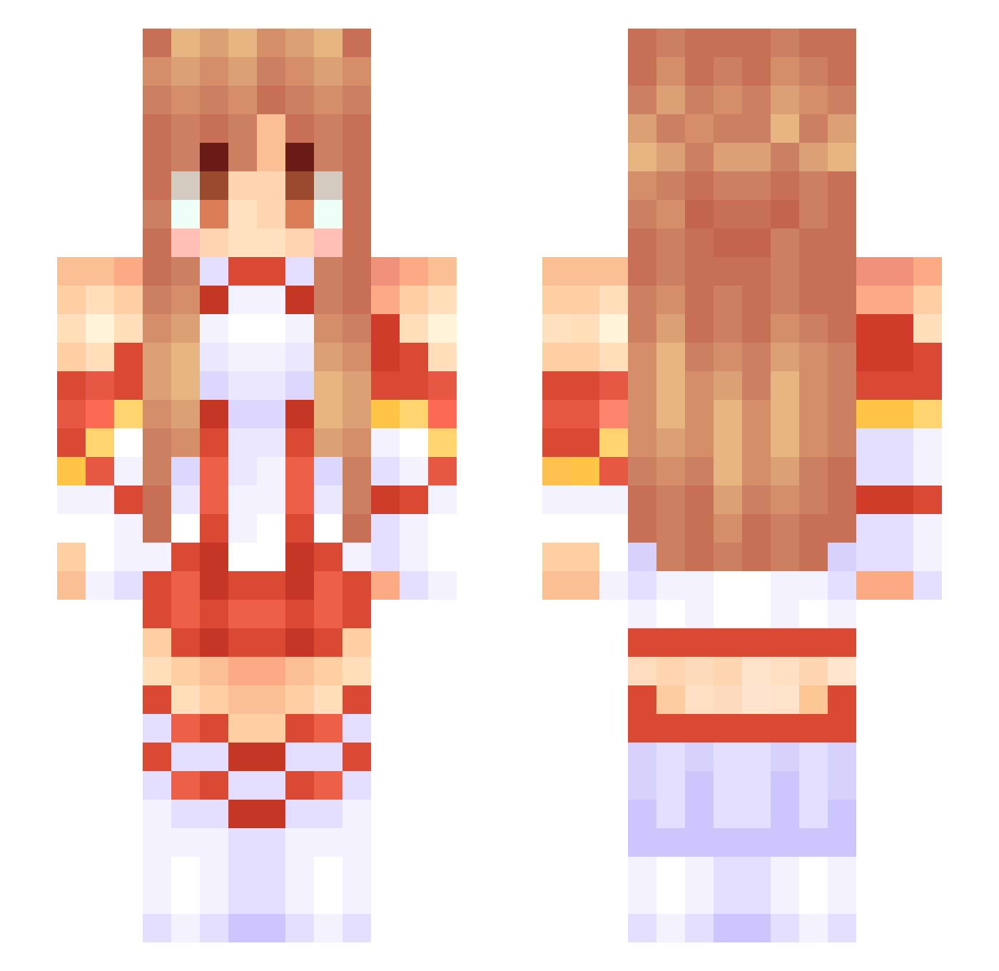 VaIkyr Minecraft skin, front and back view