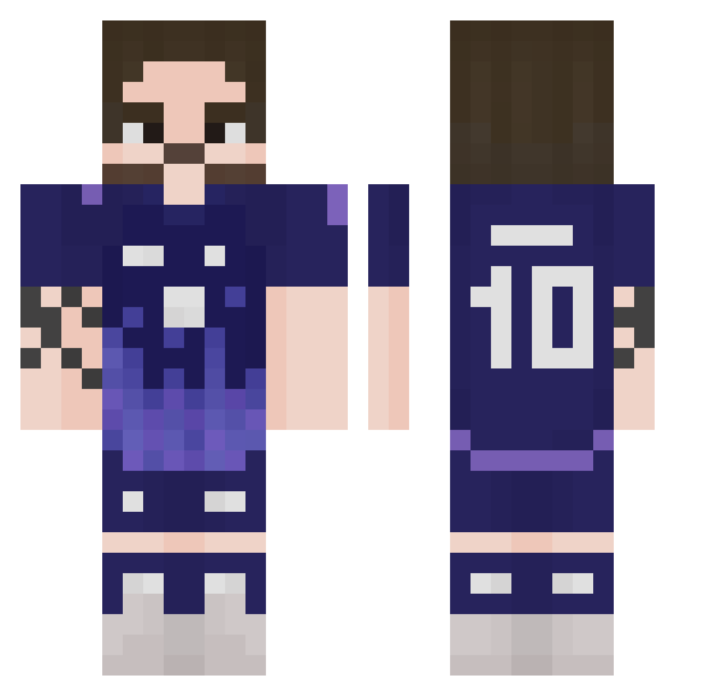 Bouser Minecraft skin, front and back view