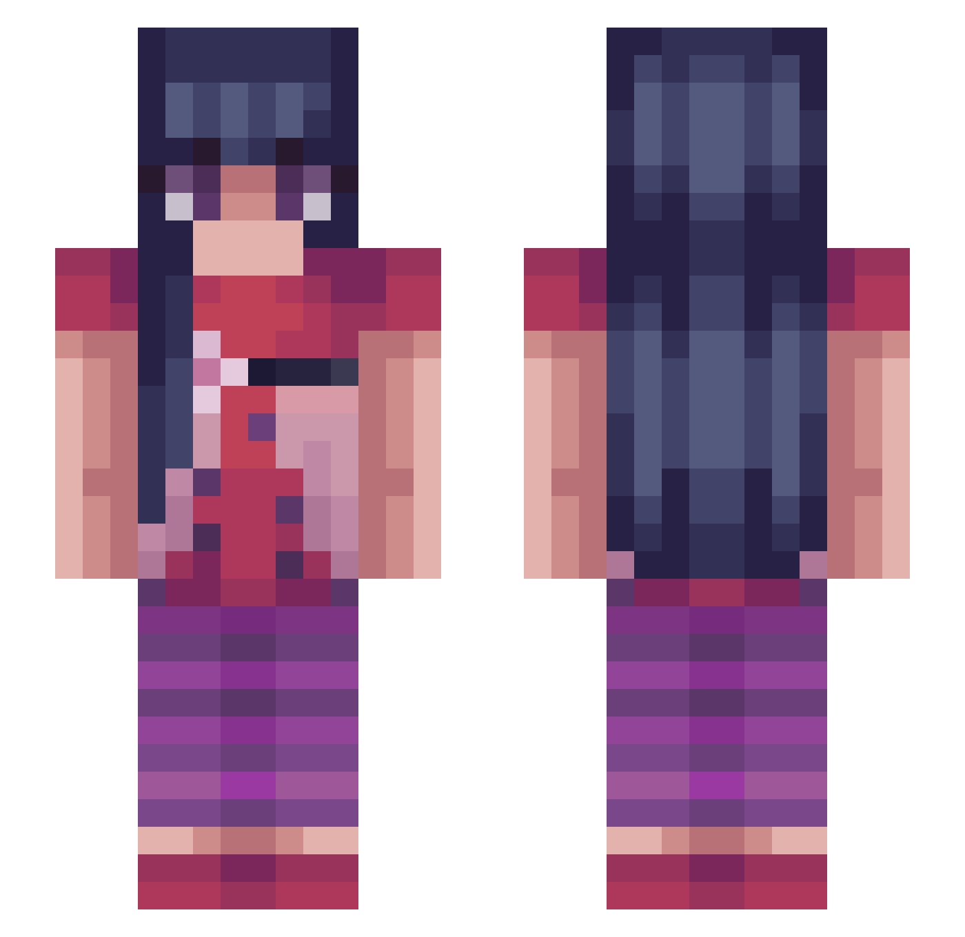 N38gt Minecraft skin, front and back view