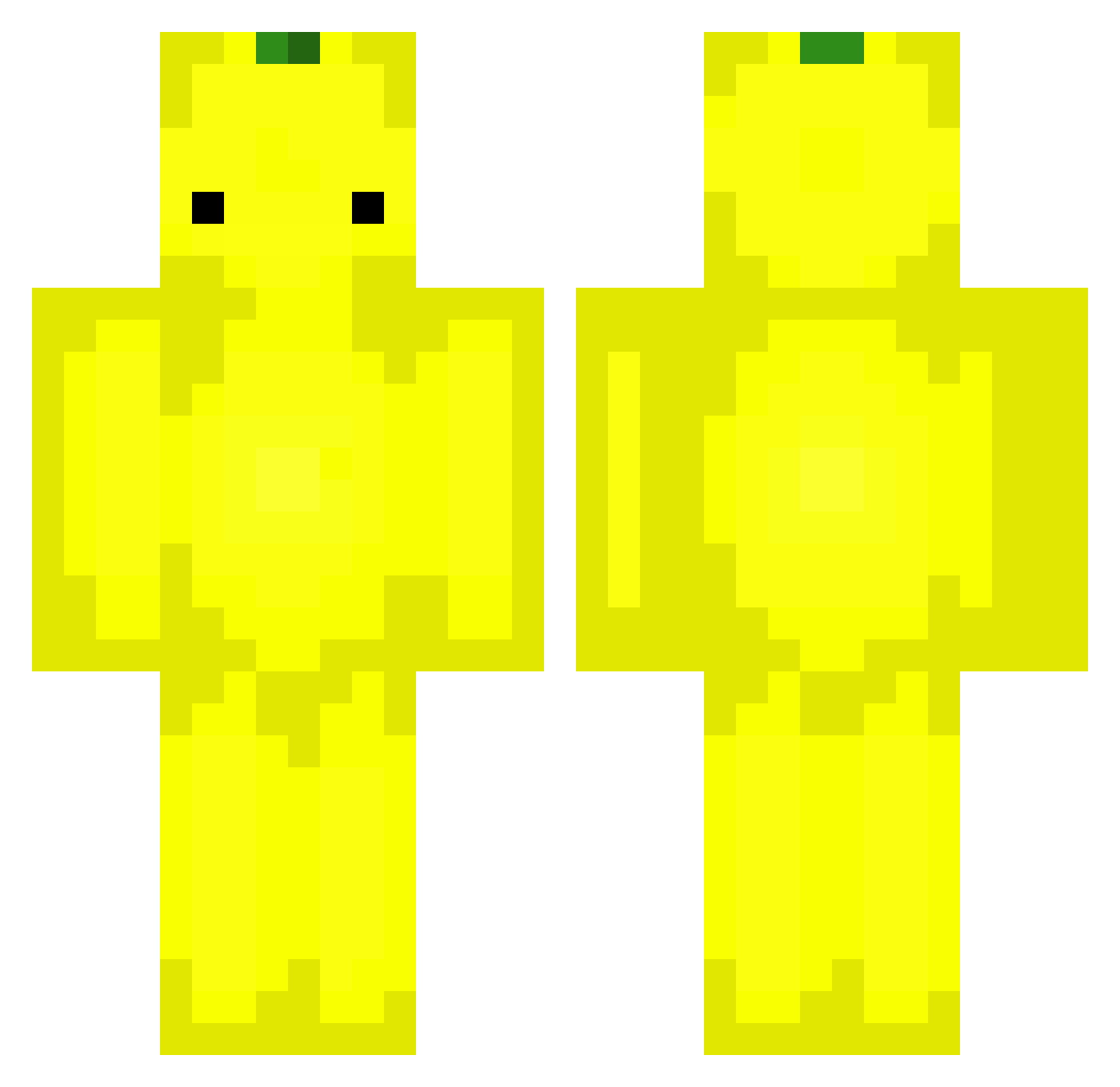 Untruss Minecraft skin, front and back view