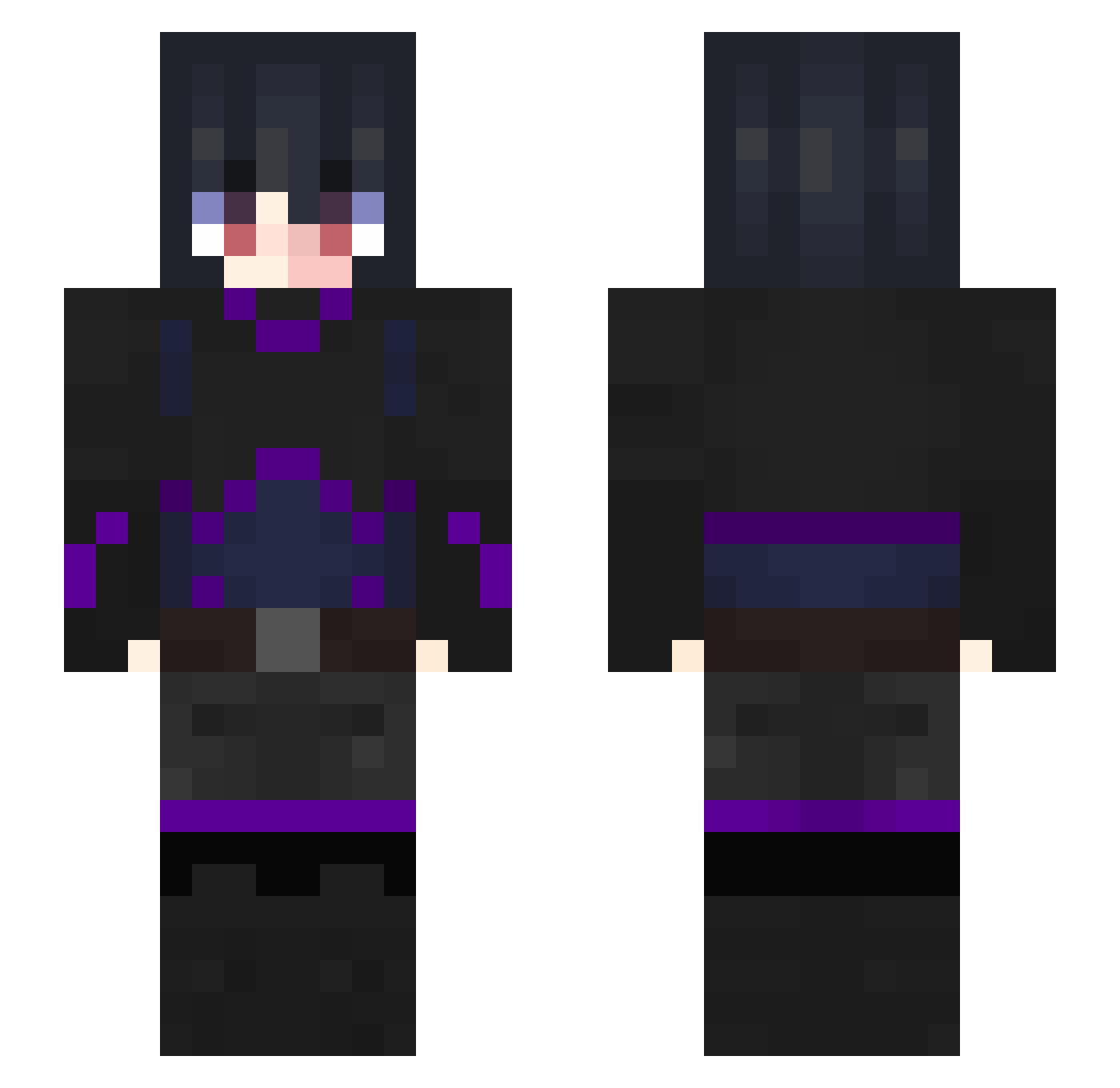 Bubblegum_408 Minecraft skin, front and back view