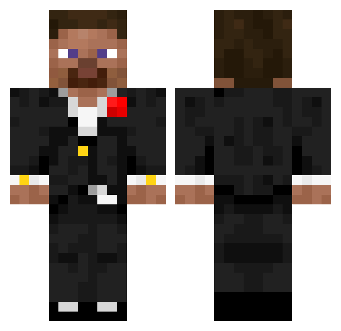 SparidBeef Minecraft skin, front and back view