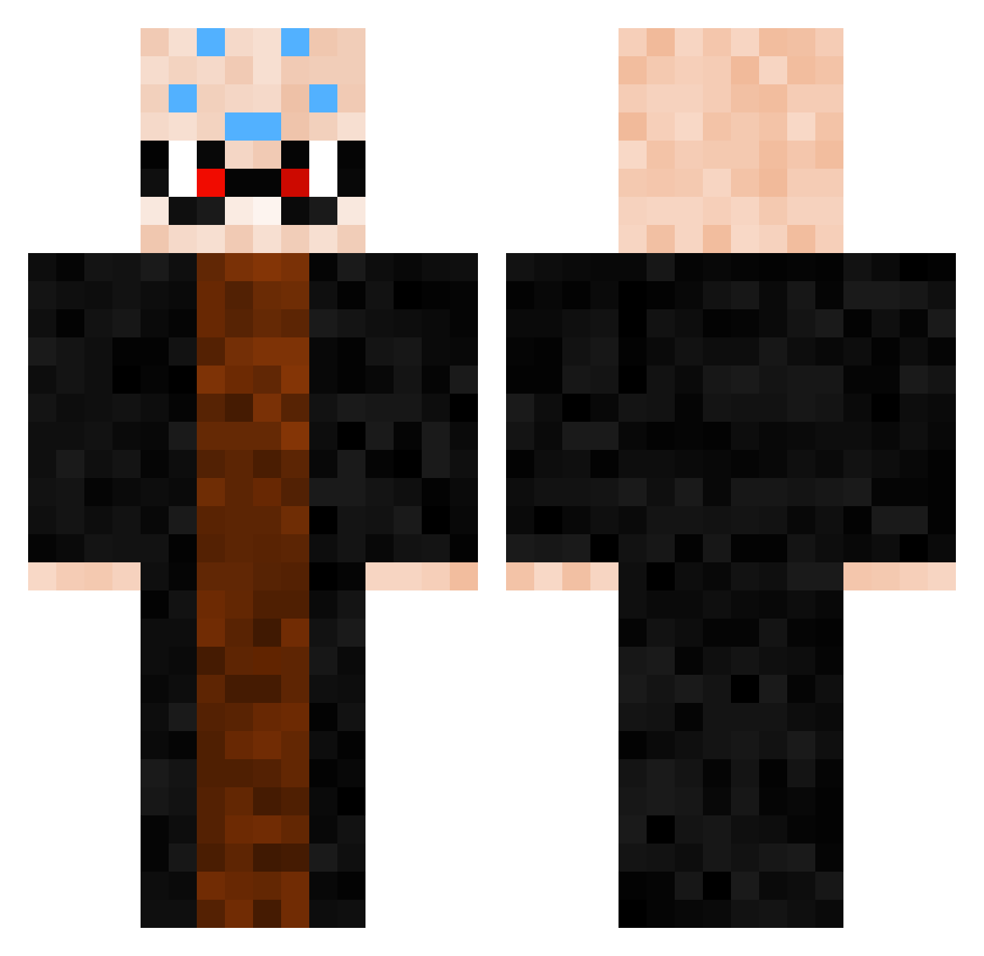 SandstormYT30 Minecraft skin, front and back view