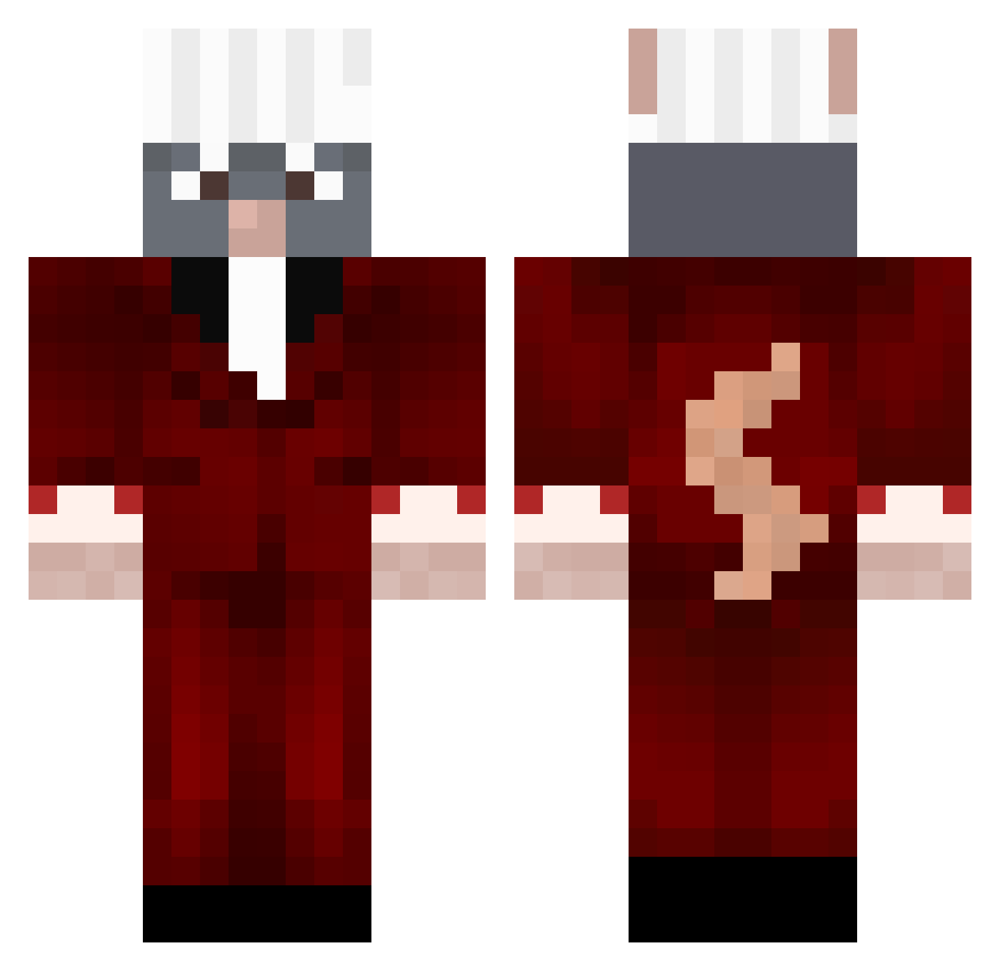 Demotions Minecraft skin, front and back view