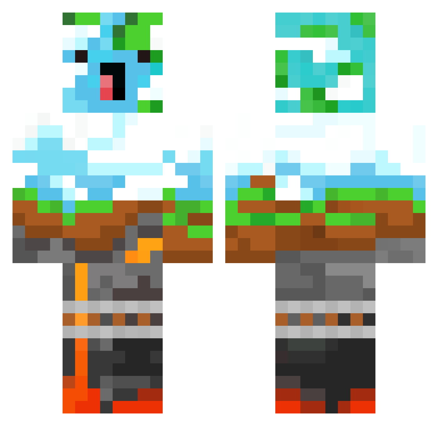 CHeepood0o Minecraft skin, front and back view