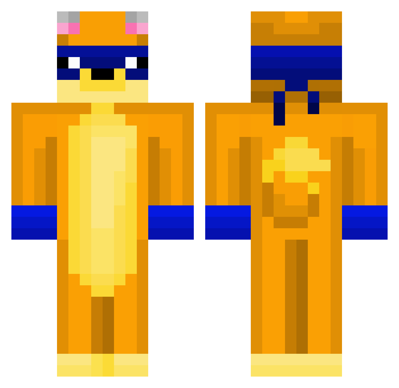 Chessmane Minecraft skin, front and back view