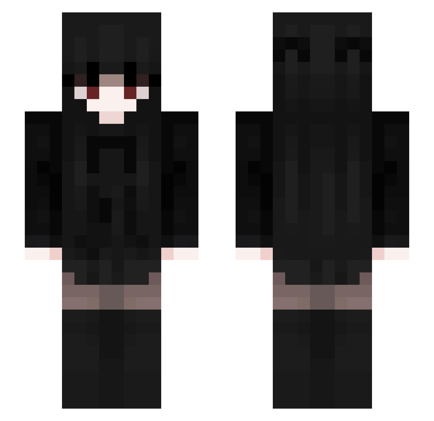 SpotBeancake Minecraft skin, front and back view