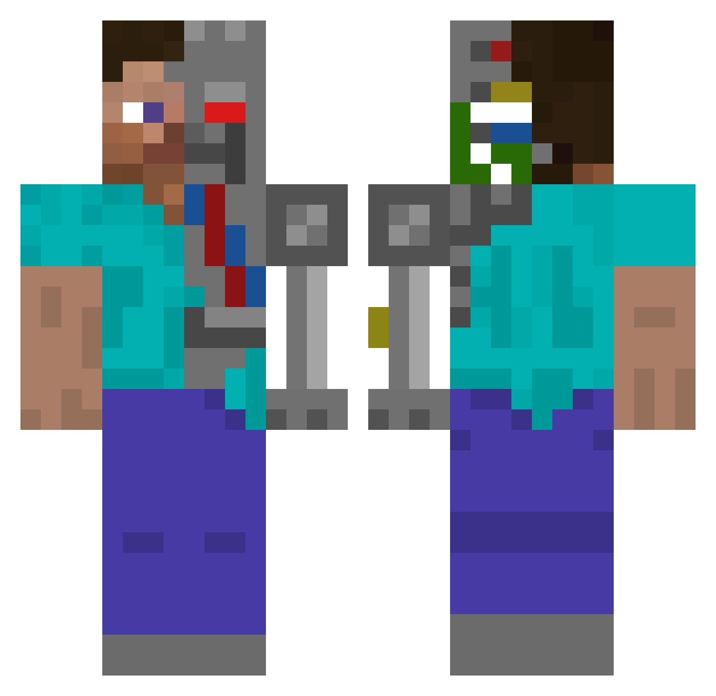 EricXx99 Minecraft skin, front and back view