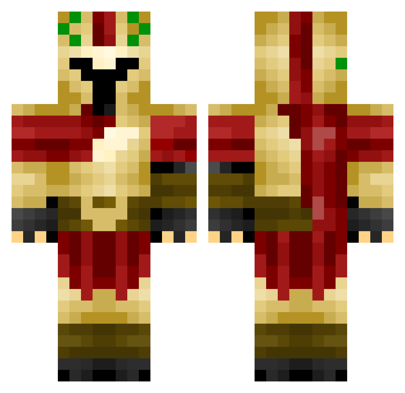 tonekii Minecraft skin, front and back view