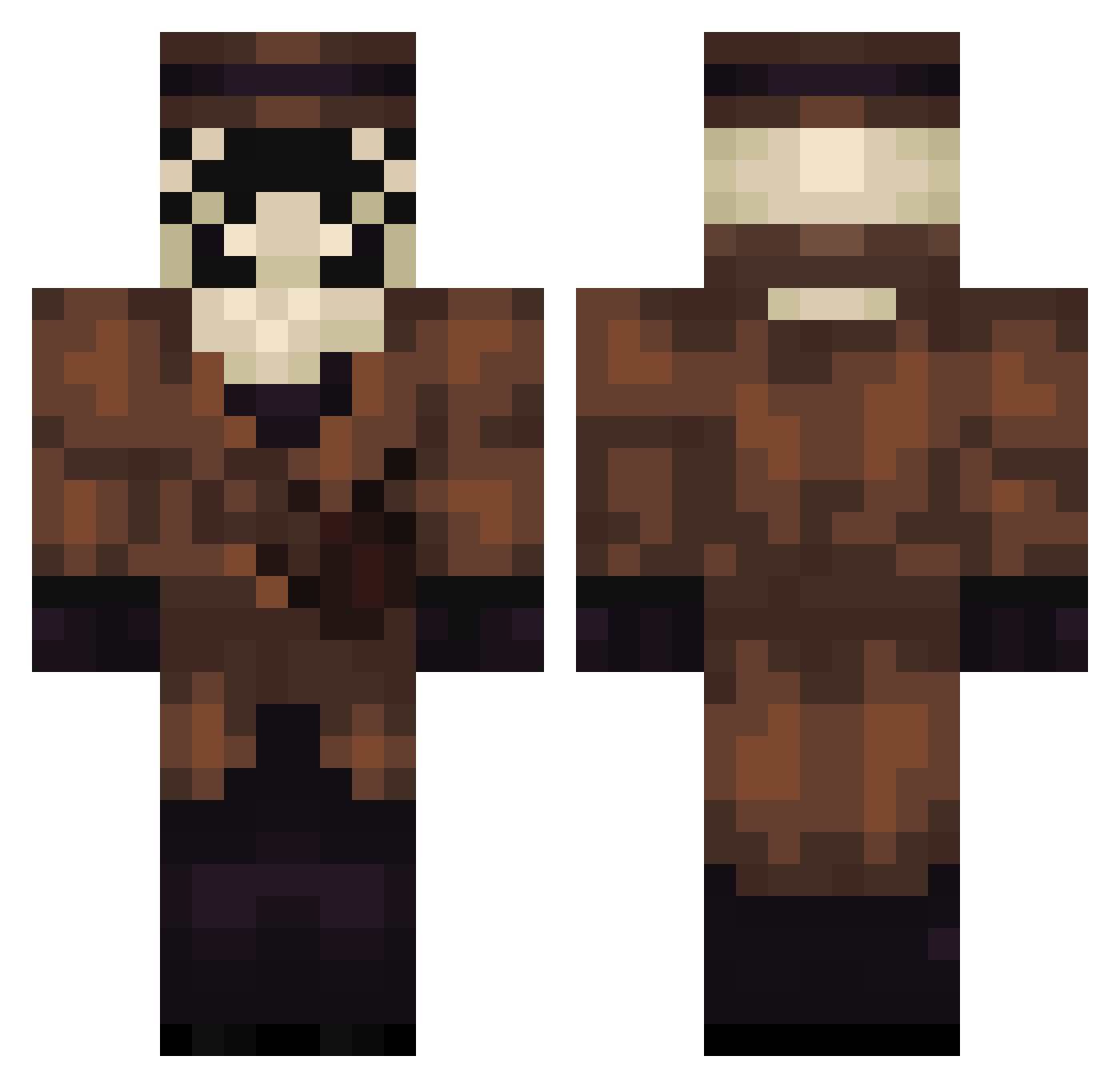 Karma_police43 Minecraft skin, front and back view
