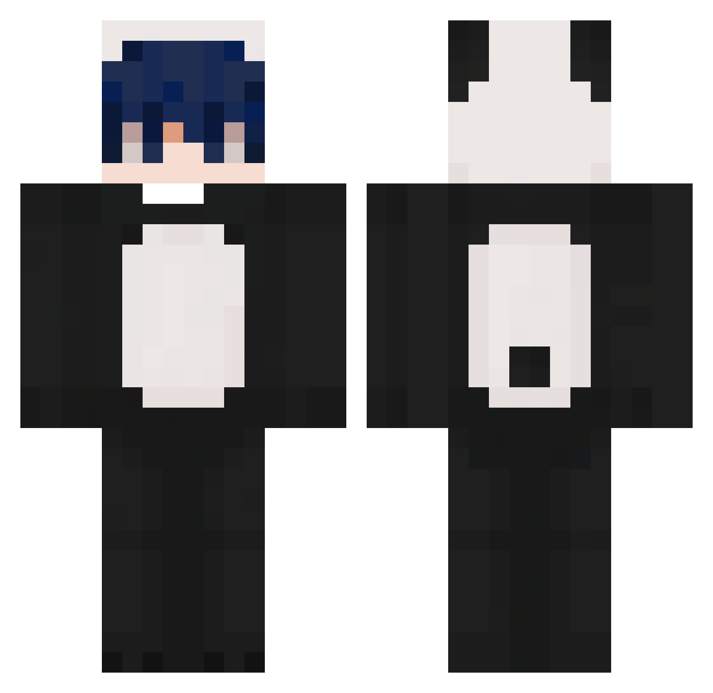 Ribon_e Minecraft skin, front and back view