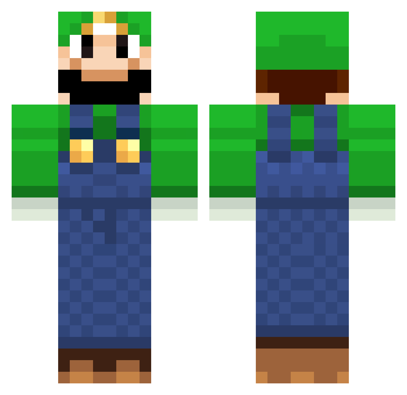 creepperi Minecraft skin, front and back view
