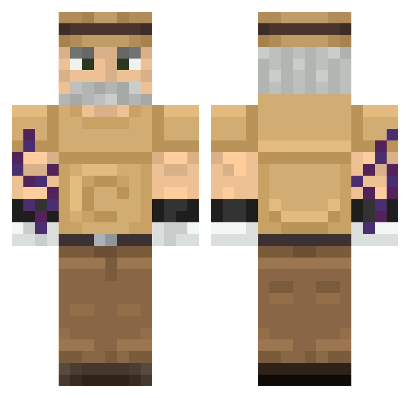 mobbluh Minecraft skin, front and back view