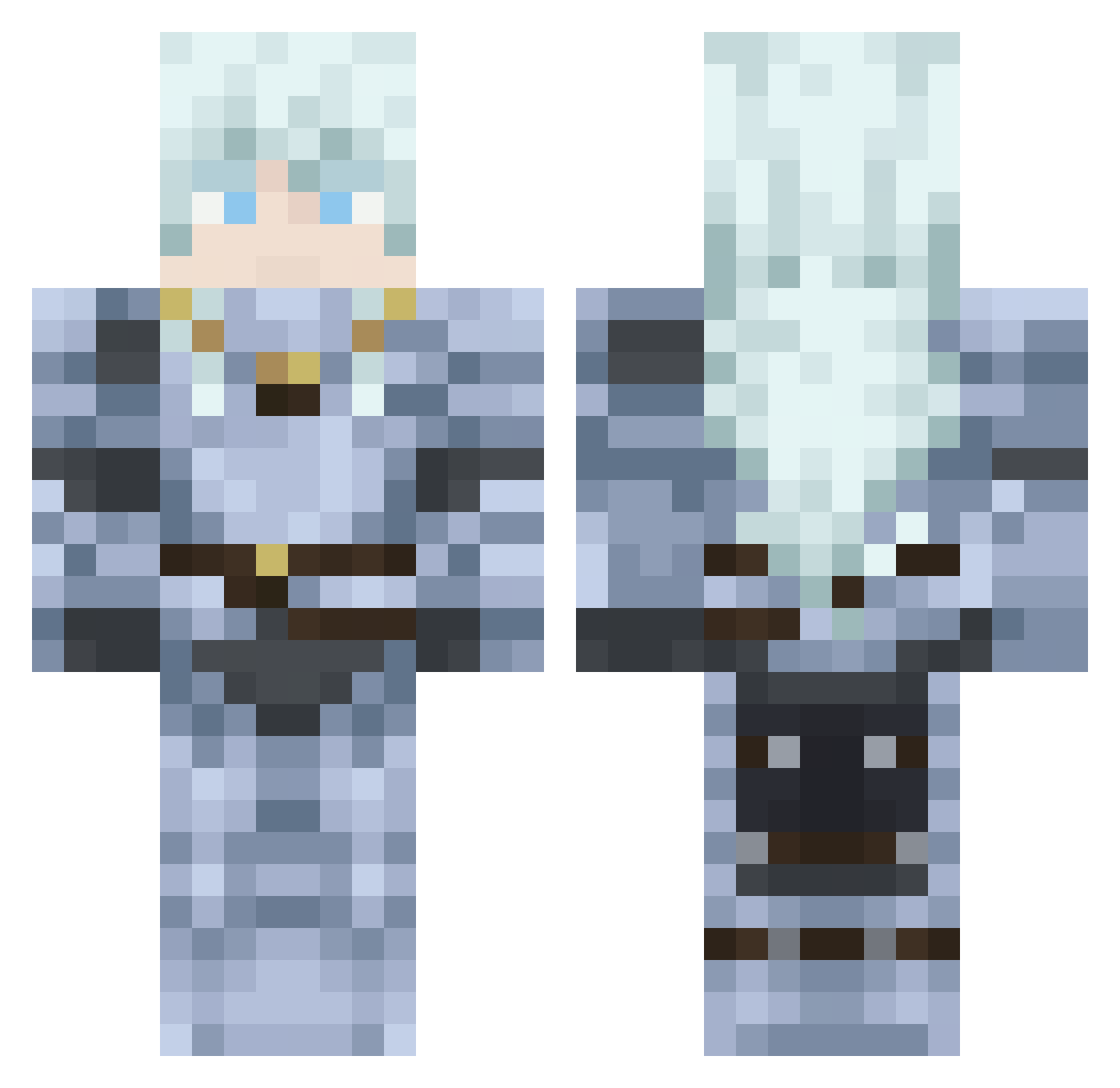 WAH_C4RT1 Minecraft skin, front and back view