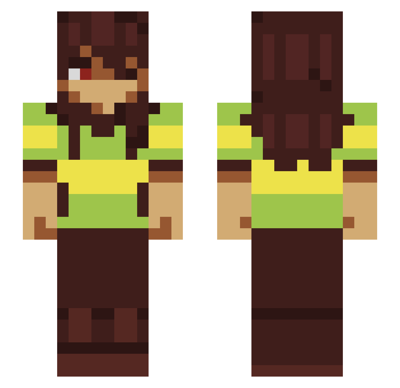 Circleds Minecraft skin, front and back view