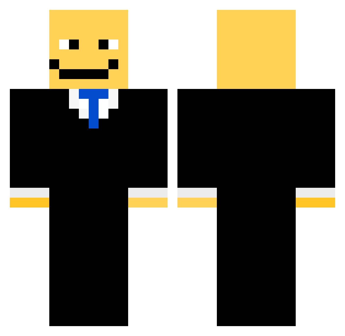 Suitman4412 Minecraft skin, front and back view