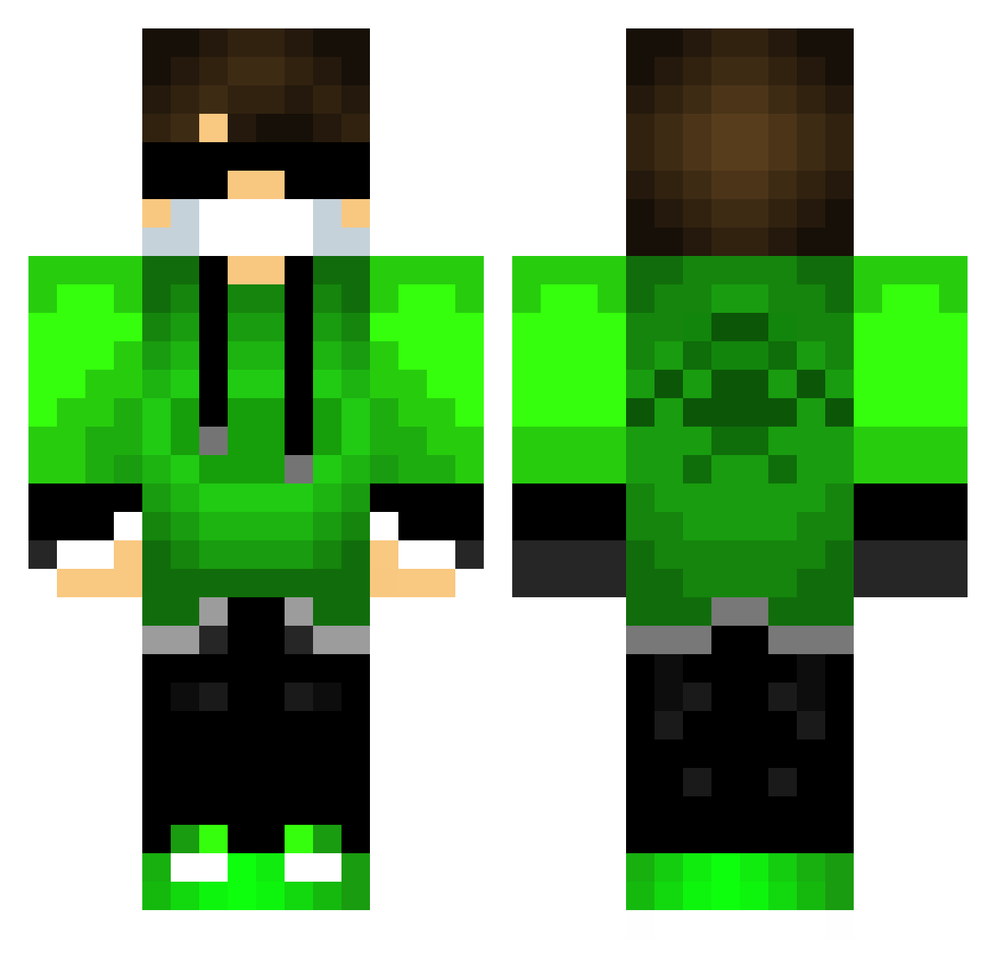 Dr4ge Minecraft skin, front and back view