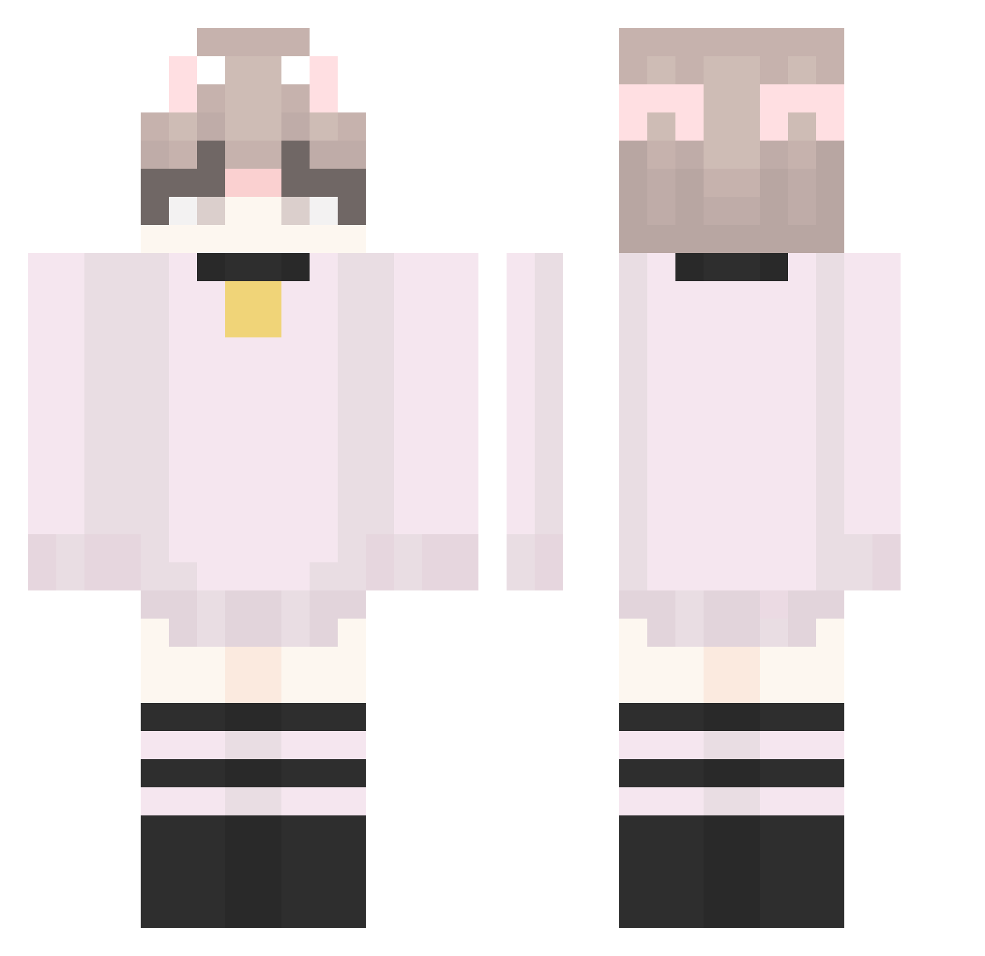 ZackyBo Minecraft skin, front and back view