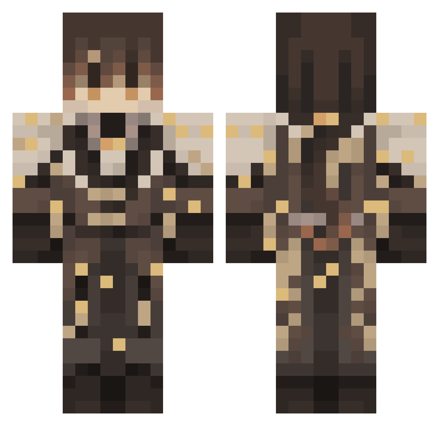 KoThun Minecraft skin, front and back view