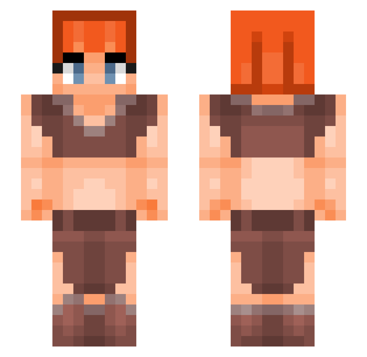CookyCrum Minecraft skin, front and back view