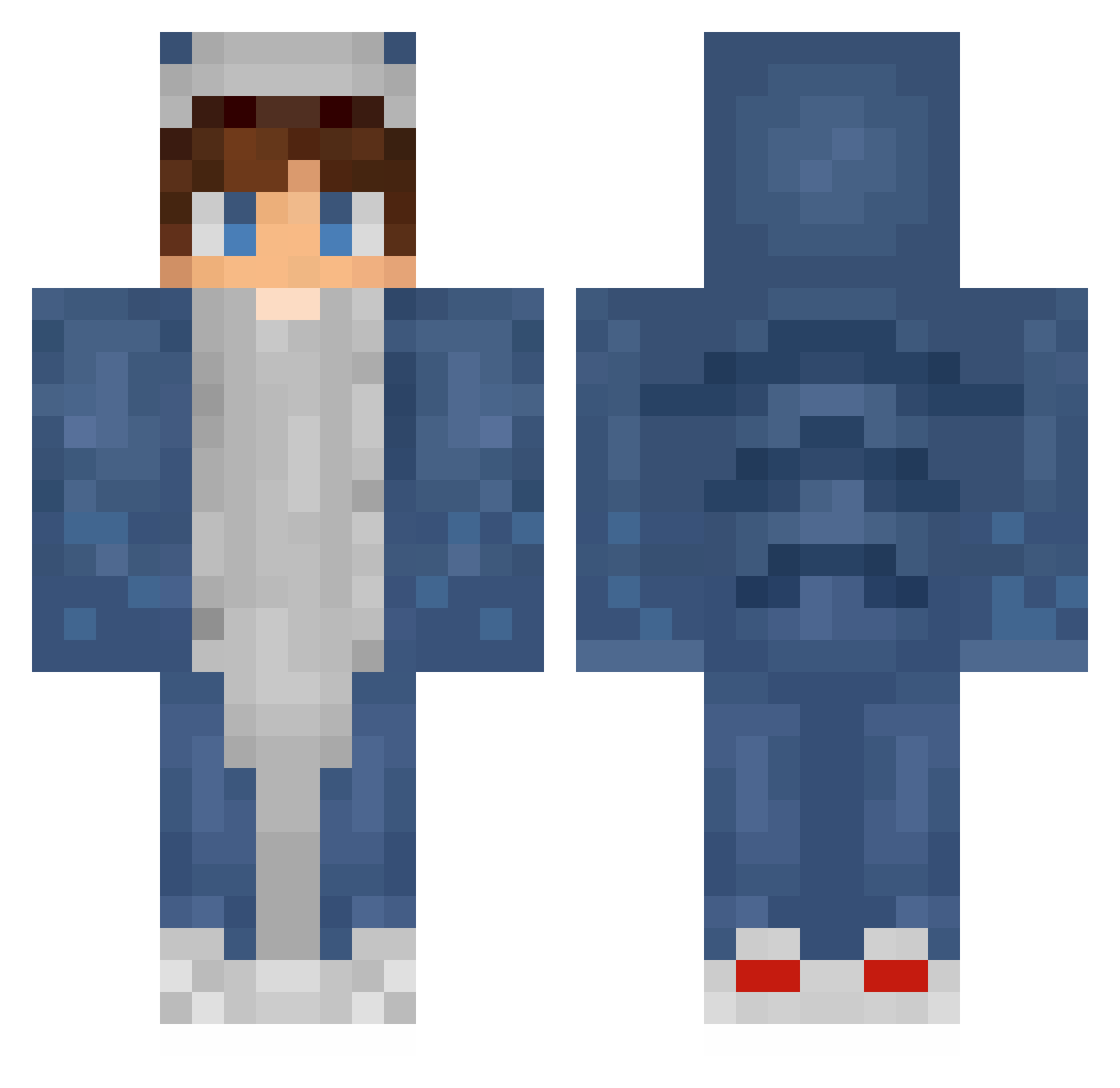 Shprks Minecraft skin, front and back view